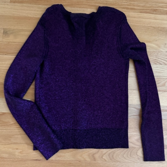 Ellen Tracy Sparkle Cardigan Sweater Purple Size Medium - Picture 7 of 12